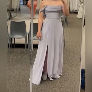 David’s Bridal lilac bridesmaid dress